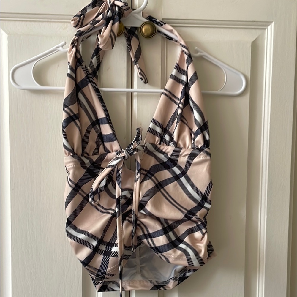Plaid Halter Top